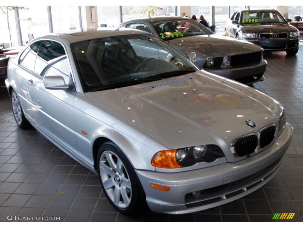 2001 3 Series 325i Coupe - Titanium Silver Metallic / Black photo #3