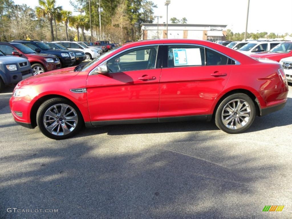 2010 Taurus Limited - Red Candy Metallic / Charcoal Black photo #2