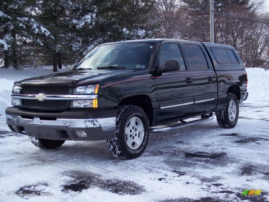 2004 Silverado 1500 LT Crew Cab 4x4 - Dark Green Metallic / Medium Gray photo #2