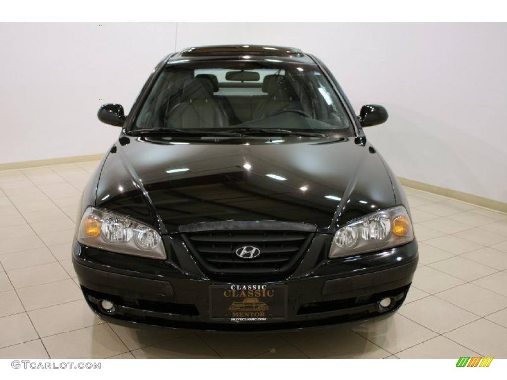 2006 Elantra GT Hatchback - Ebony Black / Gray photo #2