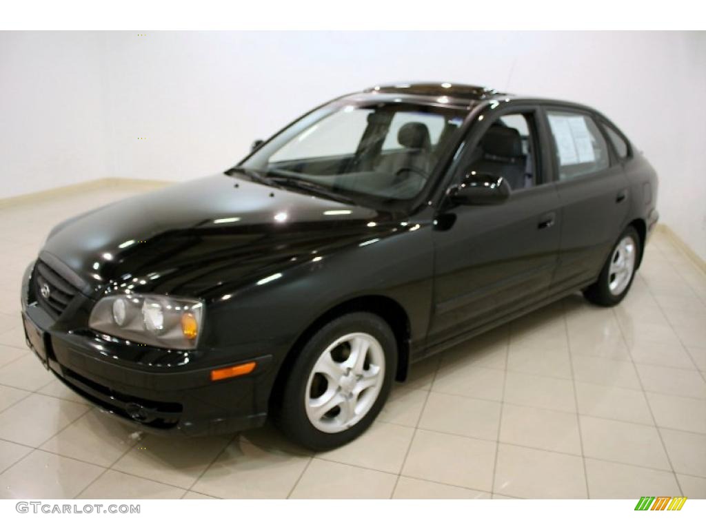 2006 Elantra GT Hatchback - Ebony Black / Gray photo #3