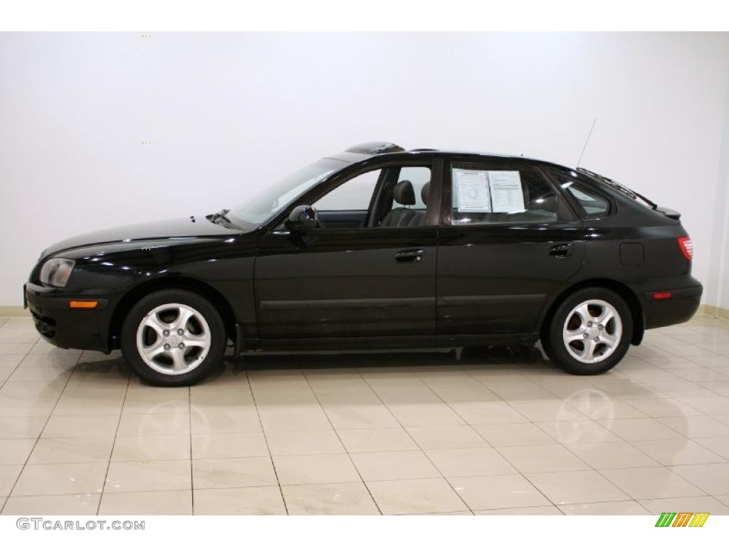 2006 Elantra GT Hatchback - Ebony Black / Gray photo #4