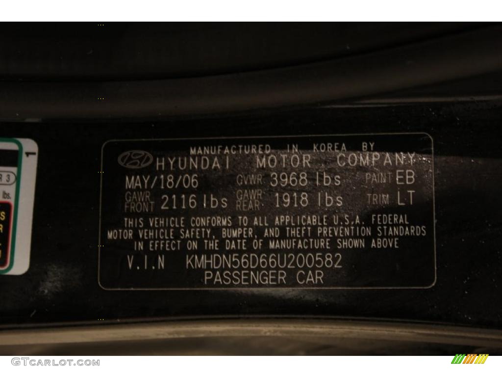 2006 Elantra GT Hatchback - Ebony Black / Gray photo #20