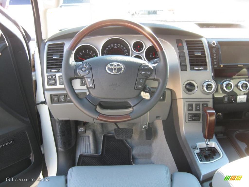 2011 Sequoia Platinum 4WD - Blizzard White Pearl / Graphite Gray photo #9