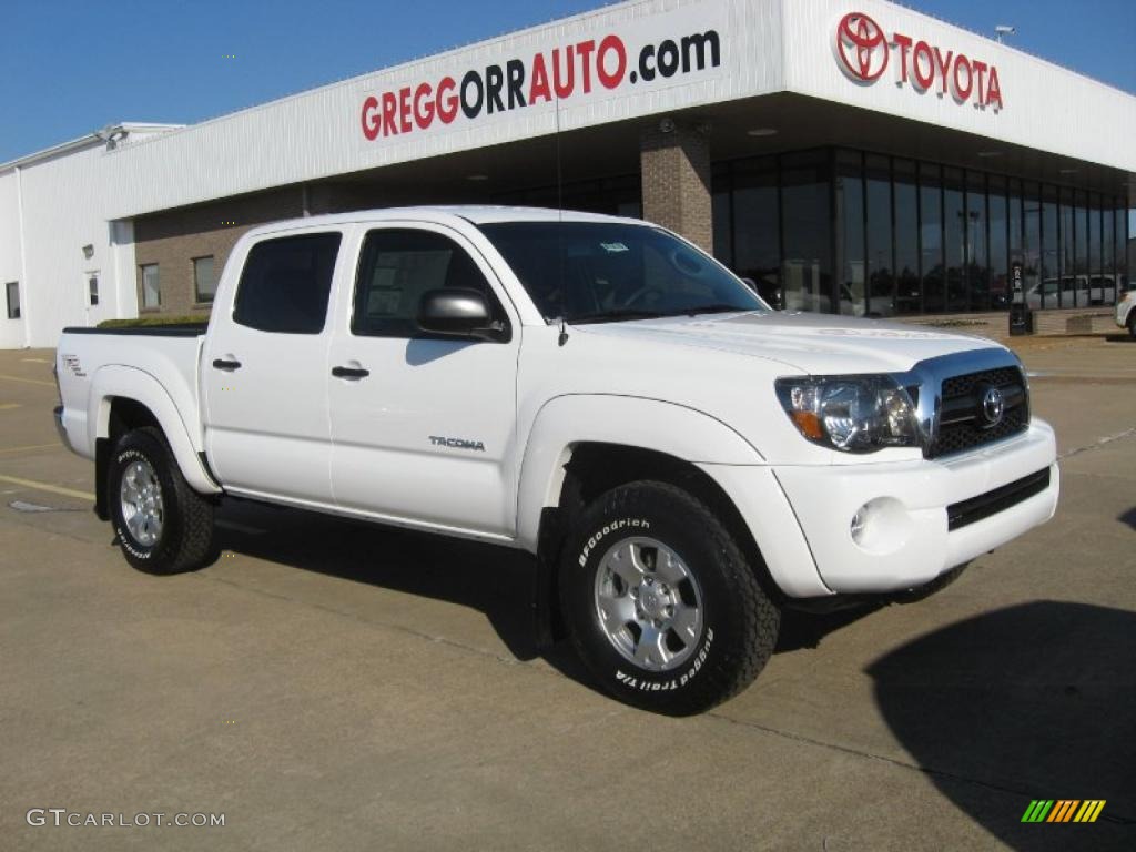 2011 Tacoma V6 TRD Double Cab 4x4 - Super White / Graphite Gray photo #1