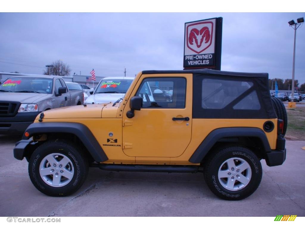 2008 Wrangler X 4x4 - Detonator Yellow / Dark Slate Gray/Medium Slate Gray photo #2