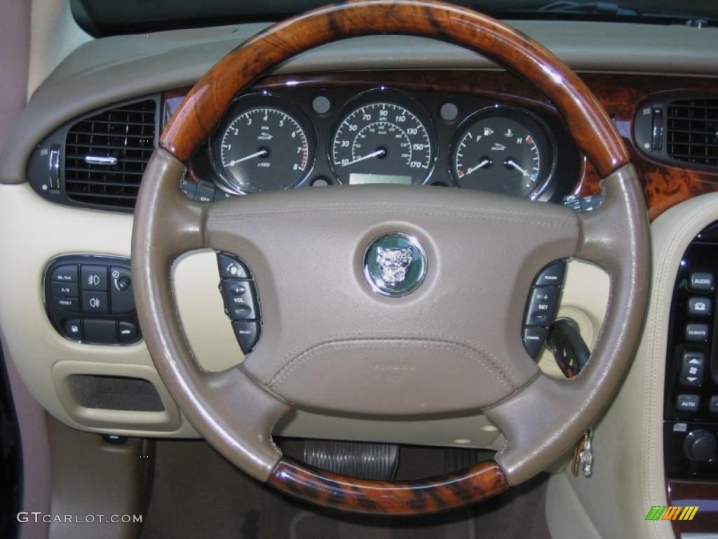 2005 Jaguar XJ XJ8 L Barley Steering Wheel Photo #42906093