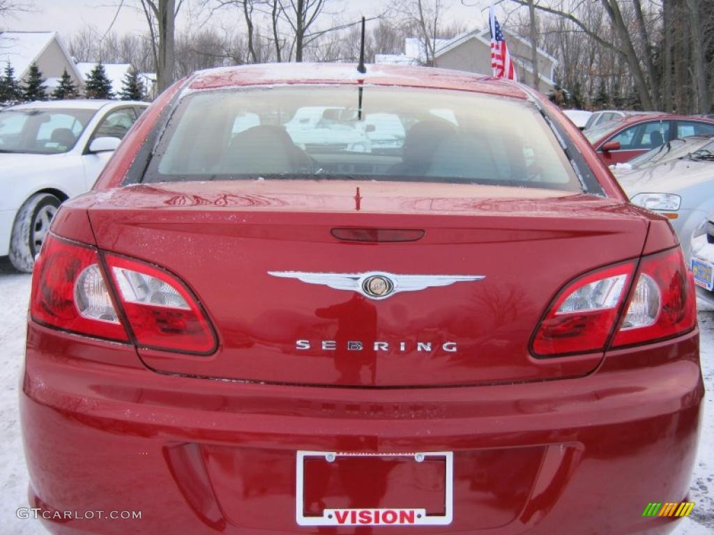 2007 Sebring Sedan - Inferno Red Crystal Pearl / Dark Khaki/Light Graystone photo #15