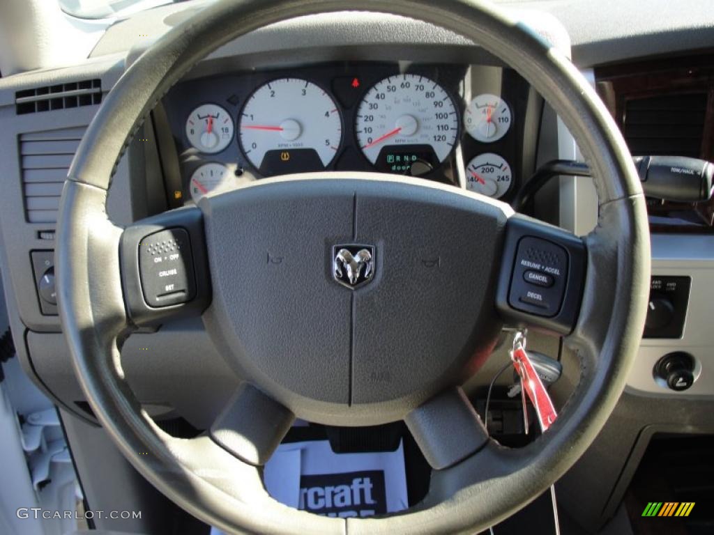 2009 Dodge Ram 2500 Laramie Mega Cab 4x4 Medium Slate Gray Steering Wheel Photo #42922398