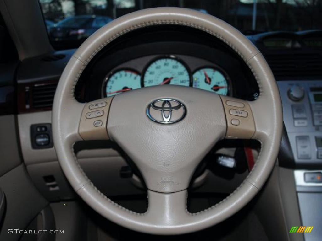 2004 Toyota Solara SLE V6 Coupe Ivory Steering Wheel Photo #42923356