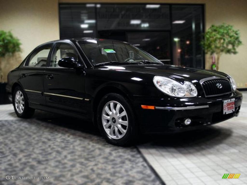 2005 Sonata GLS V6 - Ebony Black / Beige photo #1