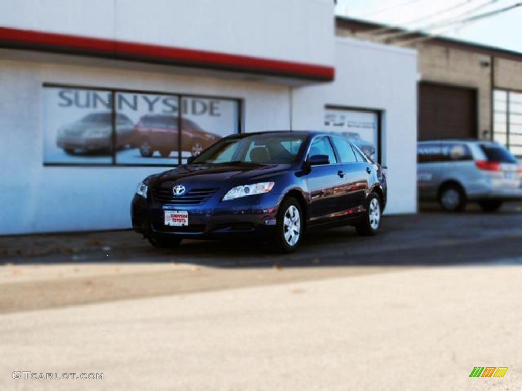 2007 Camry LE V6 - Blue Ribbon Metallic / Bisque photo #1