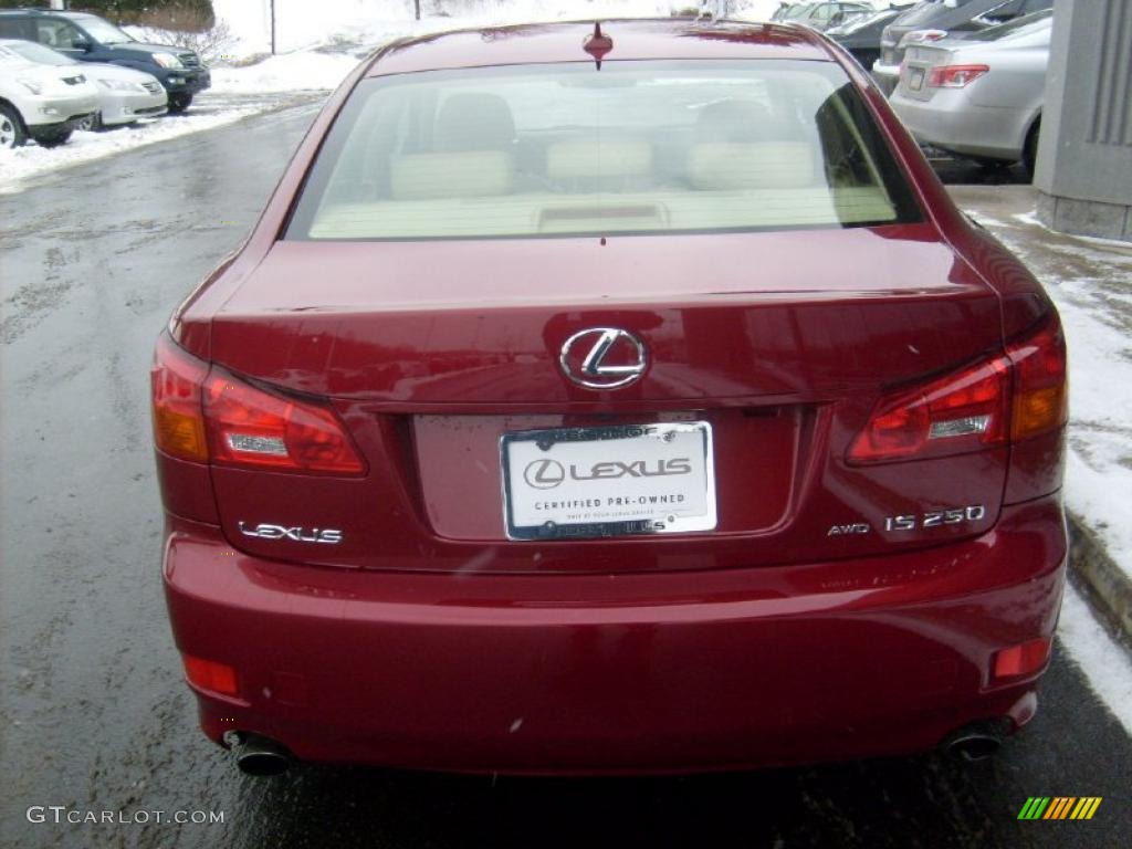 2008 IS 250 AWD - Matador Red Mica / Cashmere Beige photo #4