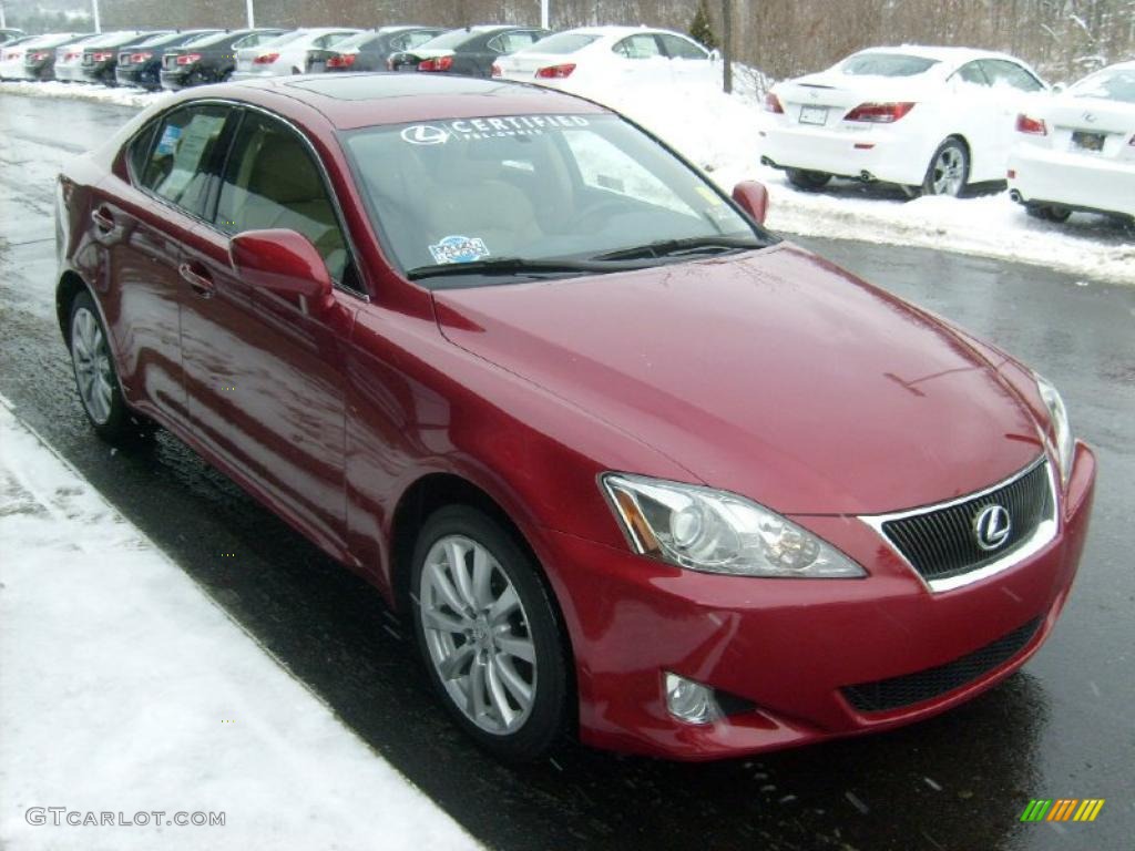 2008 IS 250 AWD - Matador Red Mica / Cashmere Beige photo #6