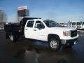 Summit White - Sierra 3500HD Work Truck Crew Cab 4x4 Chassis Dump Truck Photo No. 1