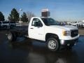 Summit White 2011 GMC Sierra 3500HD Work Truck Regular Cab 4x4 Chassis Exterior