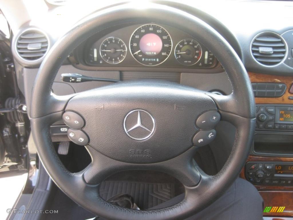2004 Mercedes-Benz CLK 500 Cabriolet Charcoal Steering Wheel Photo #42939331