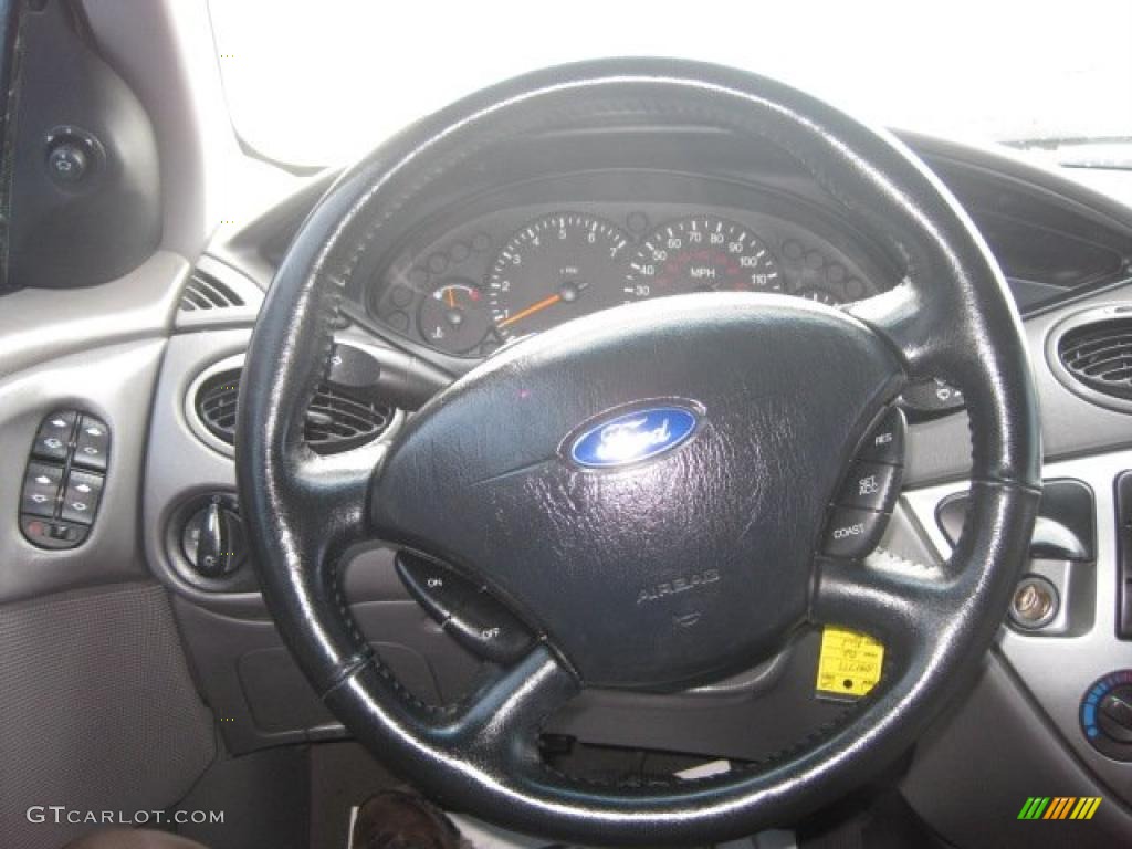 2002 Ford Focus ZTS Sedan Medium Graphite Steering Wheel Photo #42940191