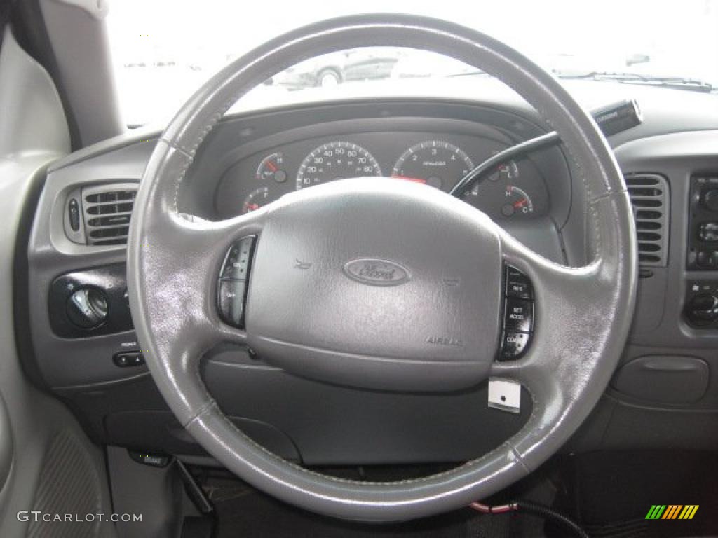 2002 Ford F150 XLT SuperCab Medium Graphite Steering Wheel Photo #42940727