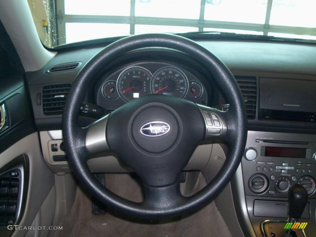 2008 Subaru Outback 2.5i Wagon Warm Ivory Steering Wheel Photo #42942555