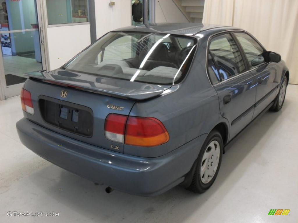 1996 Civic LX Sedan - Cyclone Blue Metallic / Gray photo #4