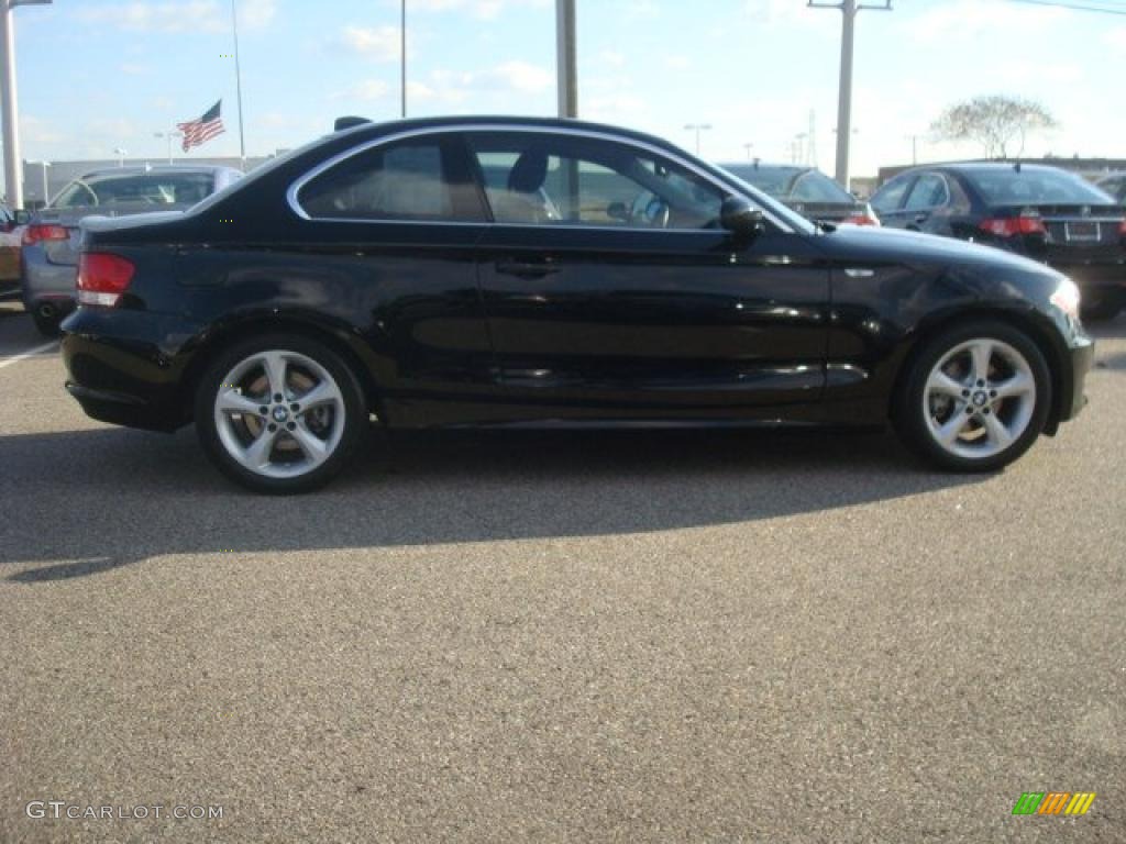 2008 1 Series 128i Coupe - Jet Black / Black photo #6