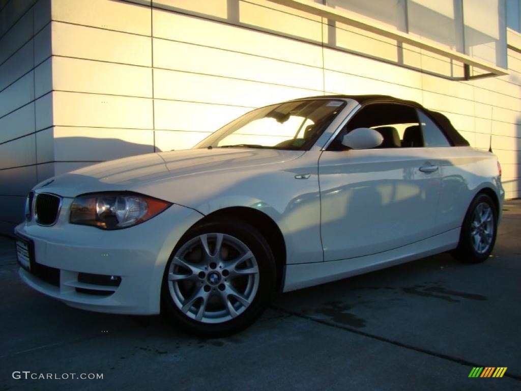 2008 1 Series 128i Convertible - Alpine White / Black photo #1