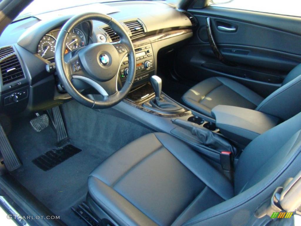 Black Interior 2008 BMW 1 Series 128i Convertible Photo #42953627