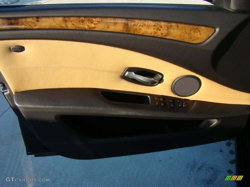2008 5 Series 535xi Sedan - Monaco Blue Metallic / Natural Brown photo #7