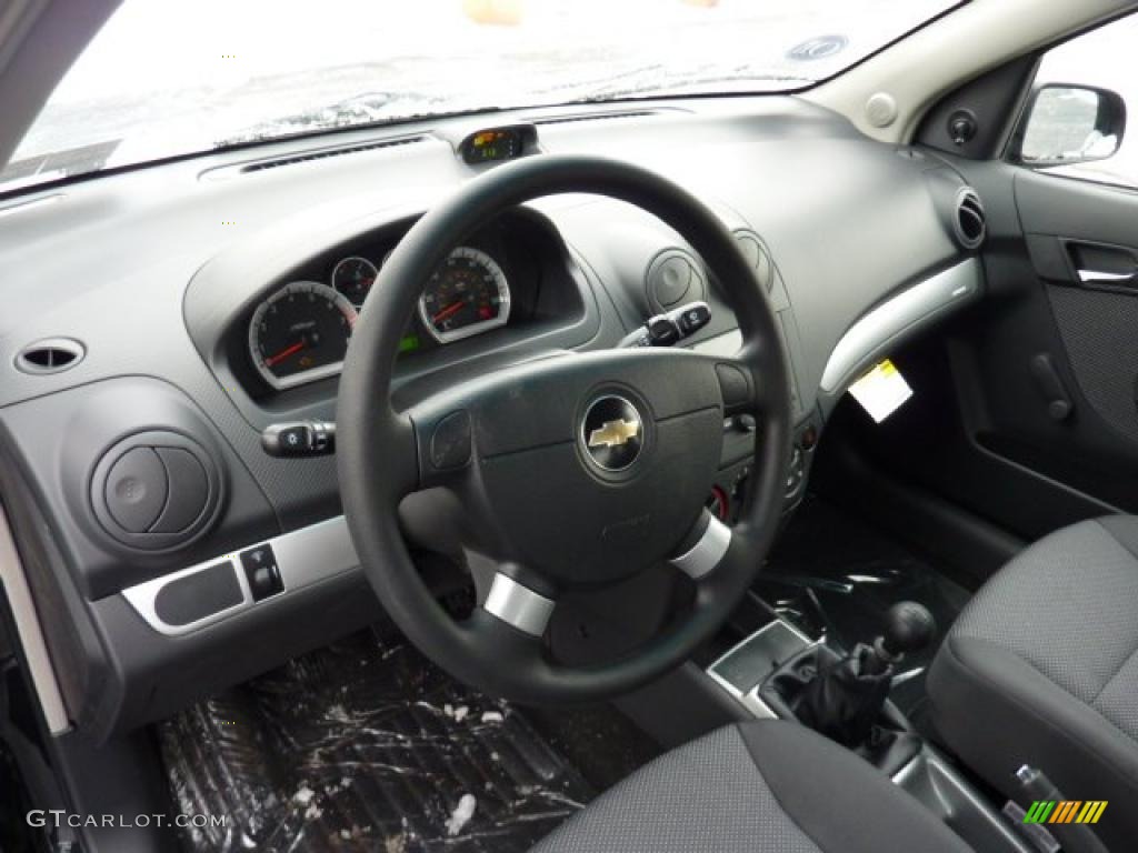 2011 Chevrolet Aveo LT Sedan Charcoal Dashboard Photo #42960447