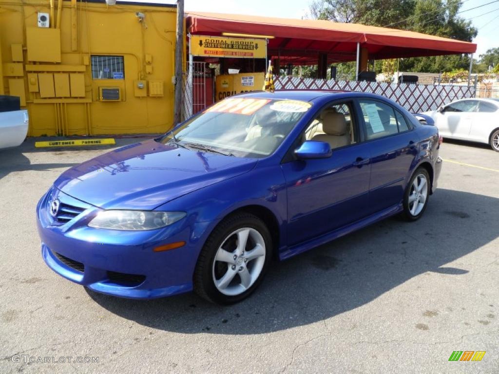 2004 MAZDA6 i Sport Sedan - Lapis Blue Metallic / Beige photo #3