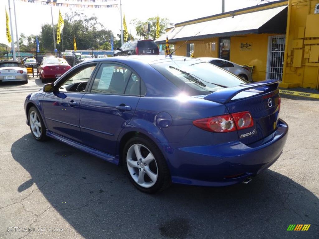 2004 MAZDA6 i Sport Sedan - Lapis Blue Metallic / Beige photo #4
