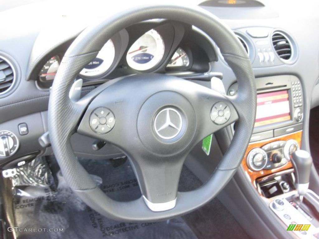 2009 Mercedes-Benz SL 63 AMG Roadster AMG Black Steering Wheel Photo #42964035