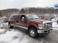 2008 Dark Toreador Red Ford F350 Super Duty Lariat Crew Cab 4x4 Dually  photo #5