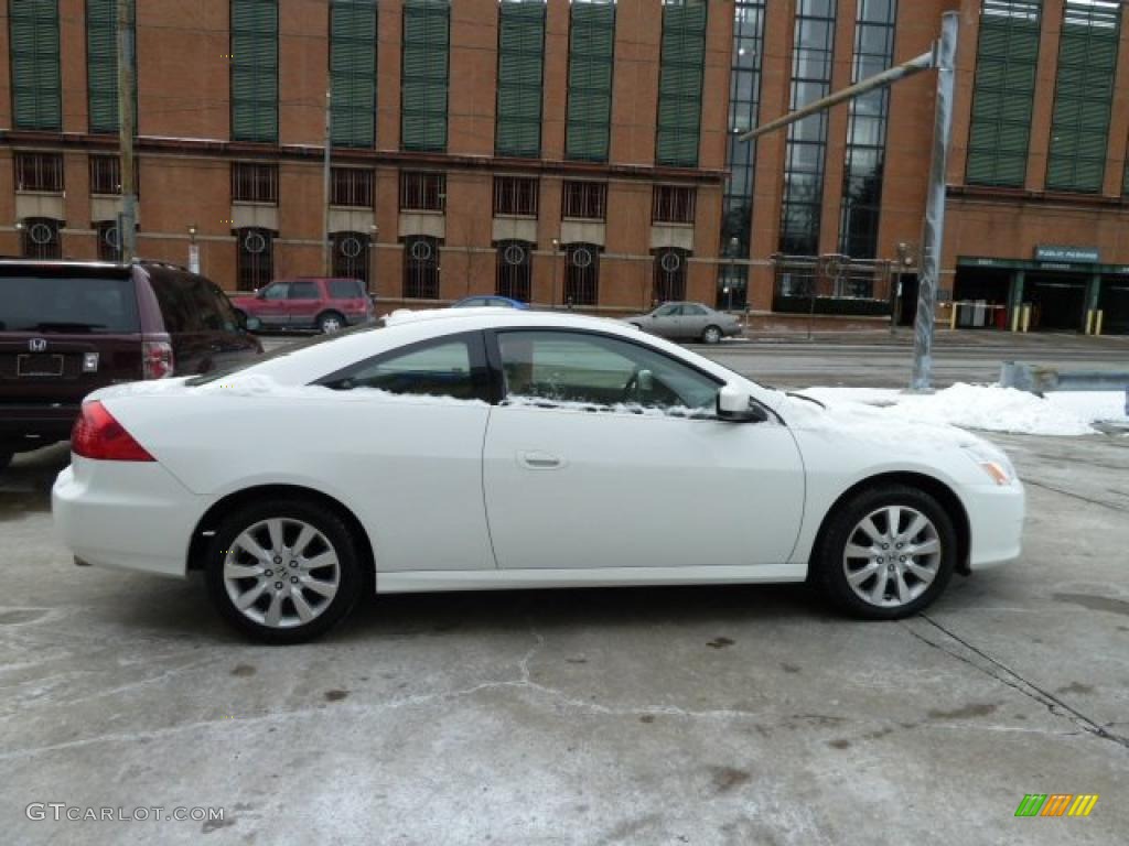 2007 Accord EX V6 Coupe - Taffeta White / Ivory photo #5