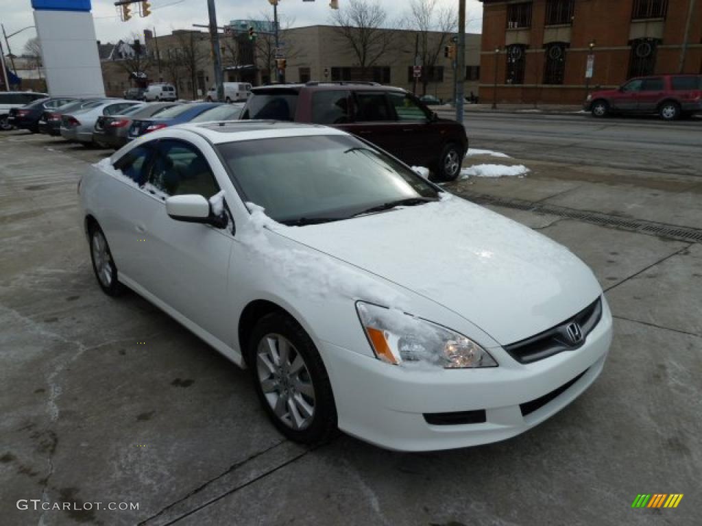 2007 Accord EX V6 Coupe - Taffeta White / Ivory photo #6