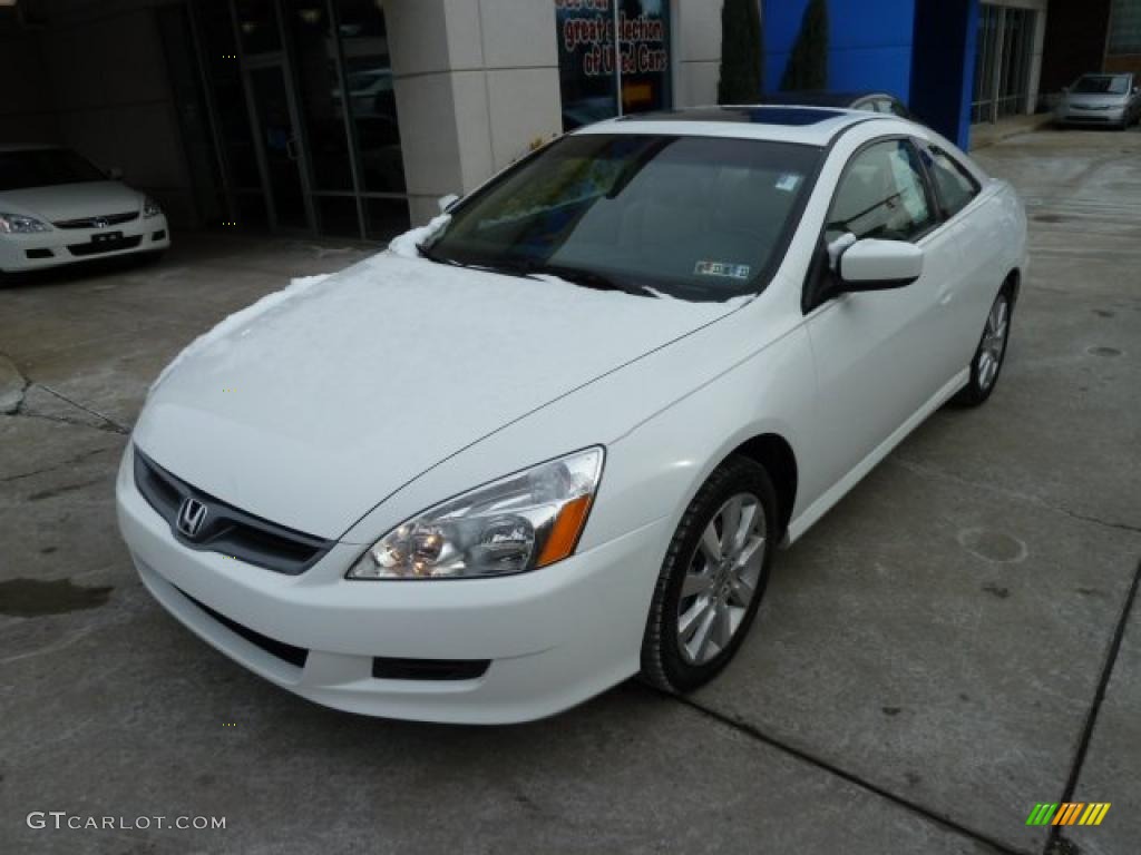 2007 Accord EX V6 Coupe - Taffeta White / Ivory photo #11