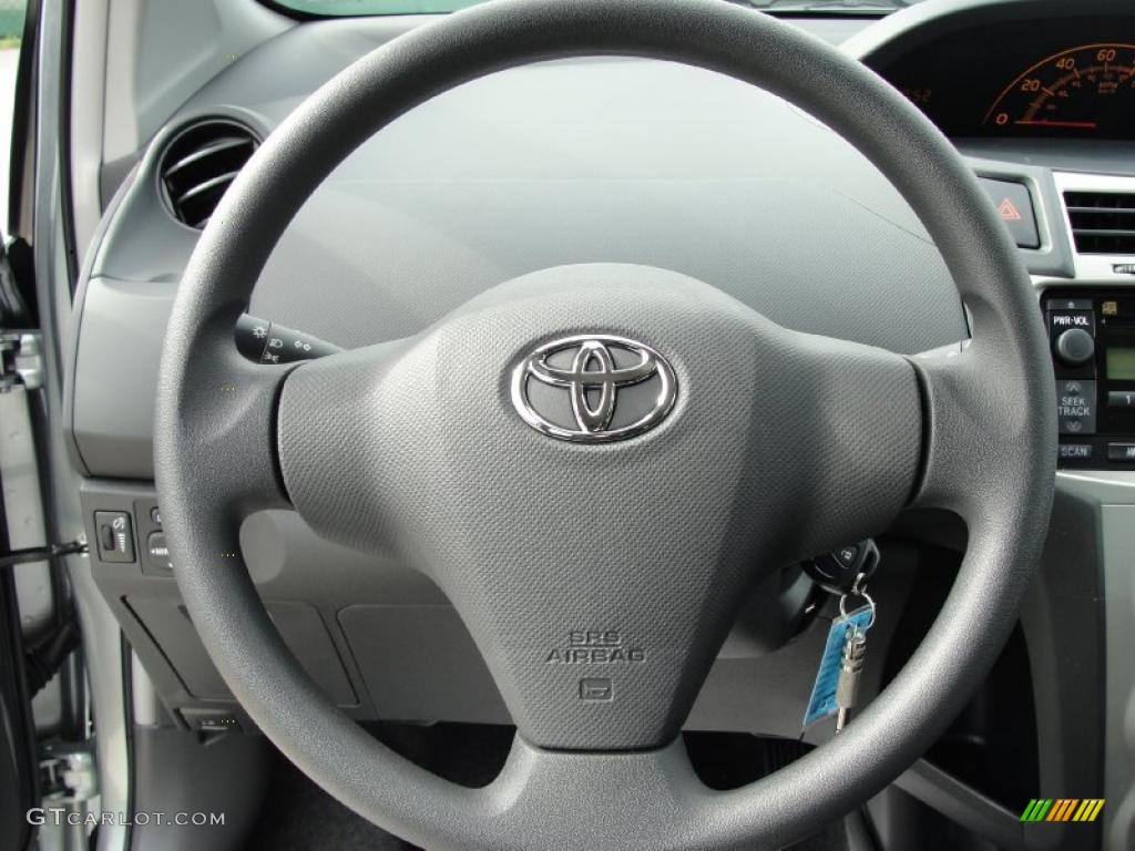 2011 Toyota Yaris 5 Door Liftback Dark Charcoal Steering Wheel Photo #42978869