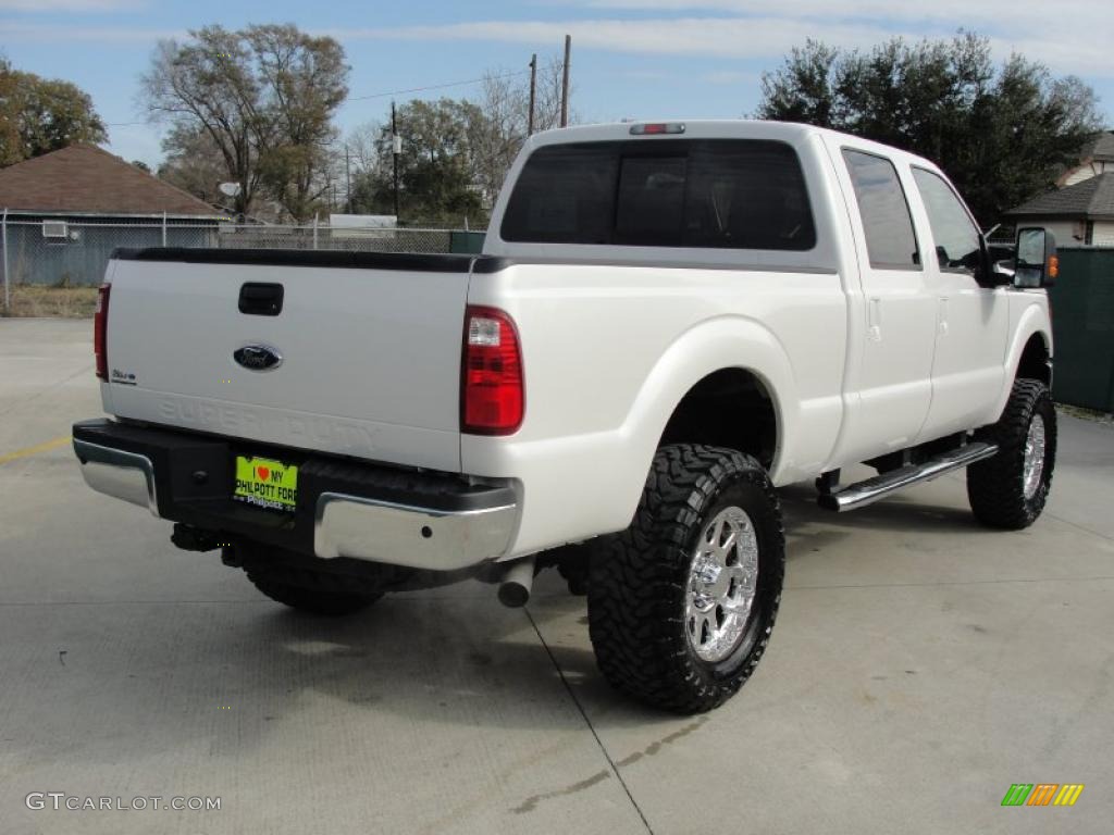 White Platinum Metallic Tri-Coat 2011 Ford F250 Super Duty Lariat Crew Cab 4x4 Exterior Photo #42985608