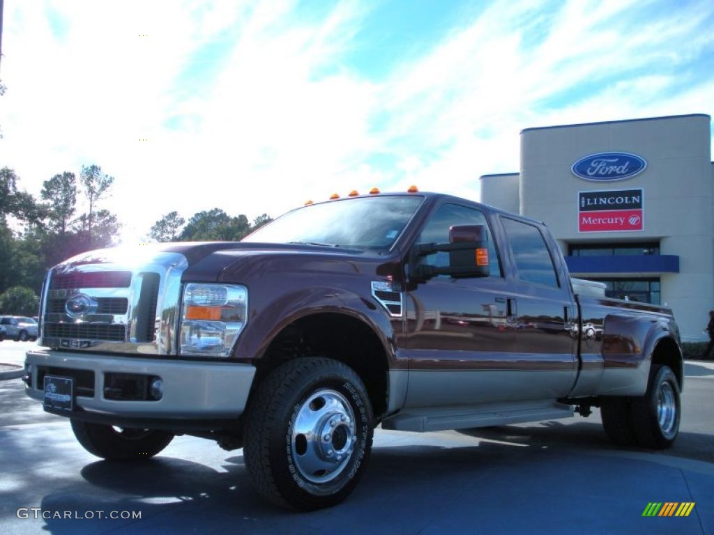 2008 F350 Super Duty King Ranch Crew Cab 4x4 Dually - Dark Copper Metallic / Chaparral Brown photo #1