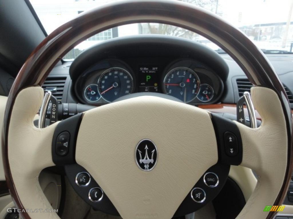 2011 Maserati GranTurismo Convertible GranCabrio Avorio Steering Wheel Photo #42996667