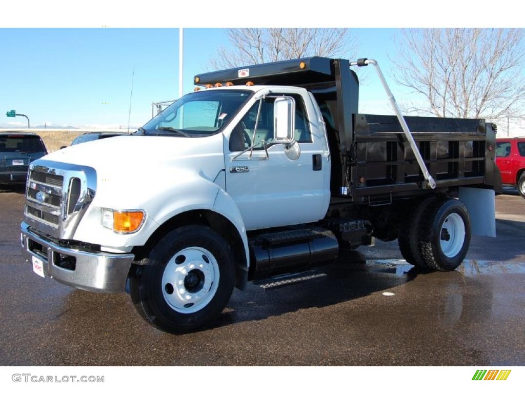 Oxford White 2008 Ford F650 Super Duty XLT Regular Cab Chassis Dump Truck Exterior Photo #42998279