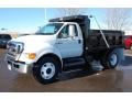 Oxford White 2008 Ford F650 Super Duty XLT Regular Cab Chassis Dump Truck Exterior