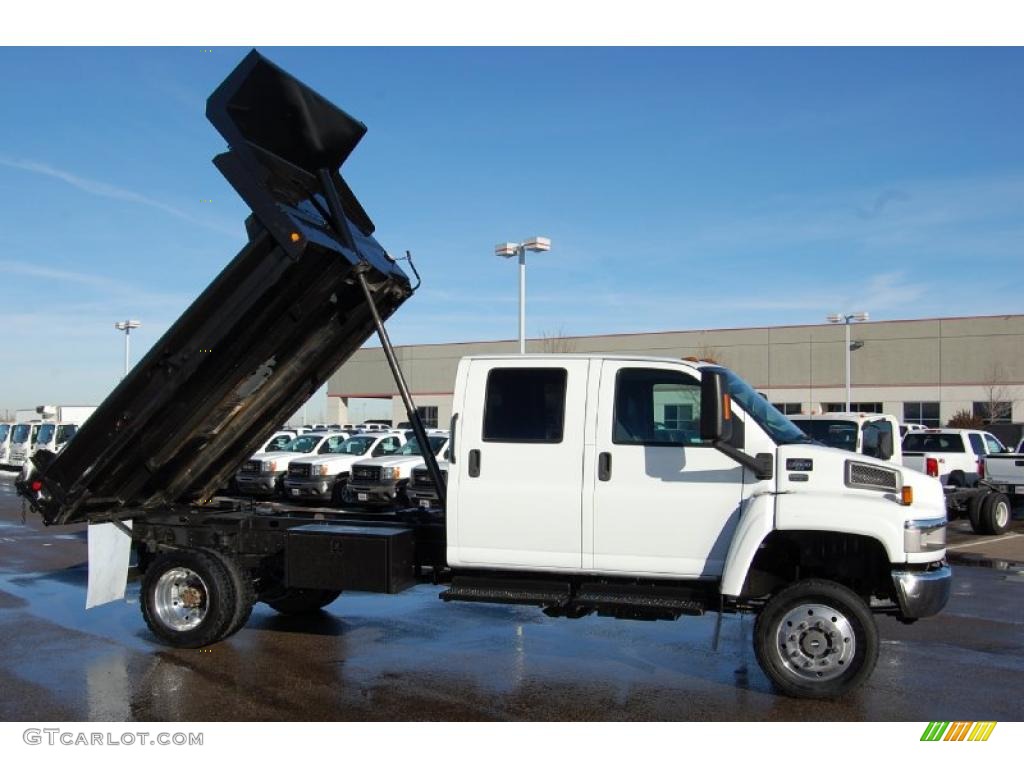 Summit White 2007 GMC C Series TopKick C5500 Crew Cab 4x4 Dump Truck Exterior Photo #42998835