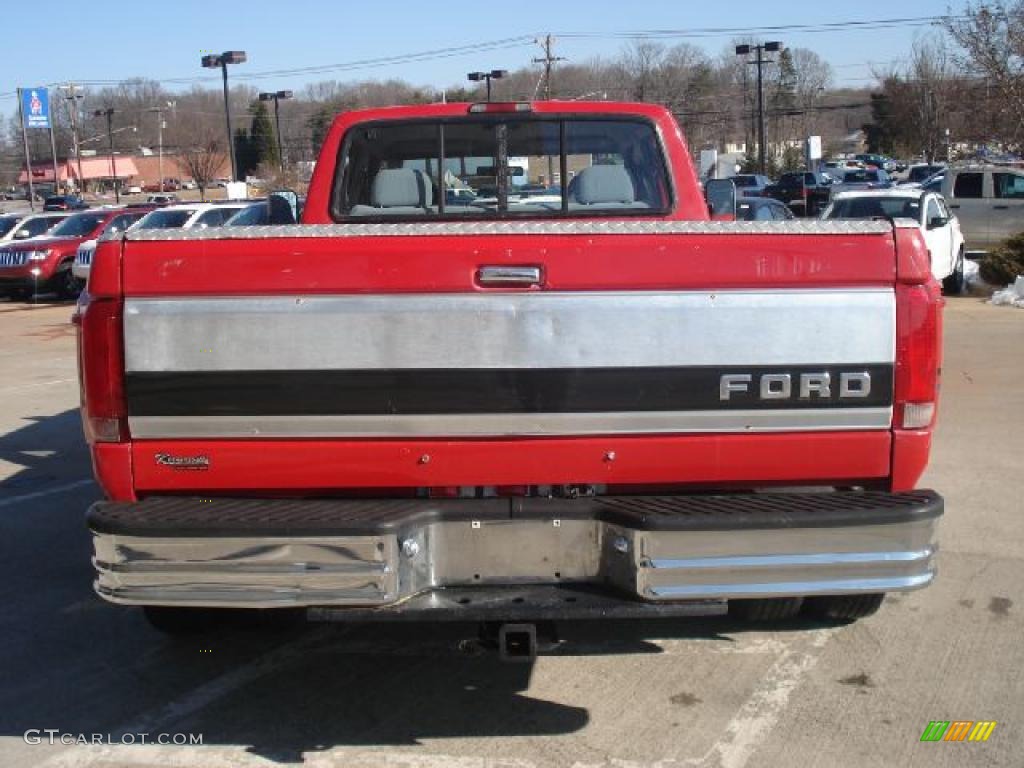 1995 F350 XLT Crew Cab 4x4 Dually - Ultra Red / Grey photo #4