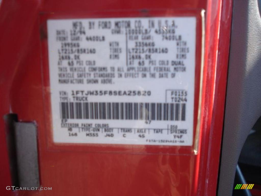 1995 F350 XLT Crew Cab 4x4 Dually - Ultra Red / Grey photo #41