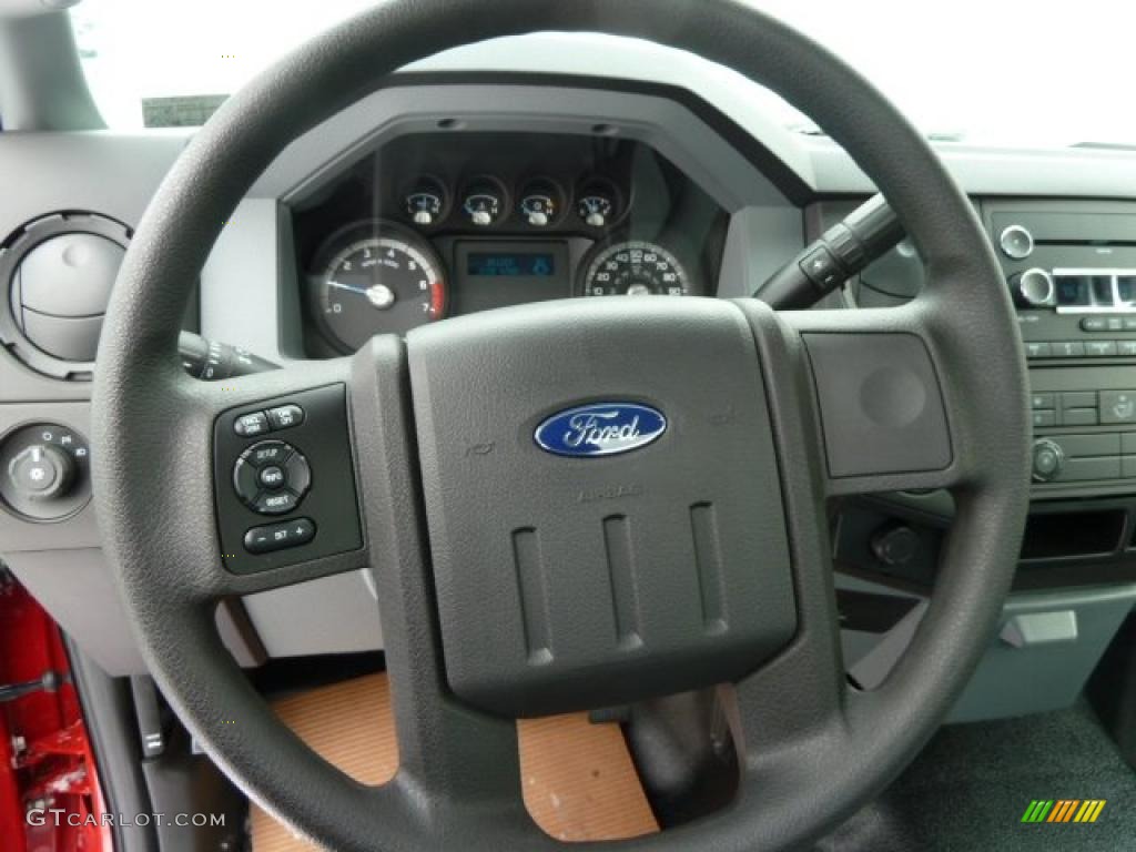 2011 Ford F250 Super Duty XL Regular Cab Steel Gray Steering Wheel Photo #43005159