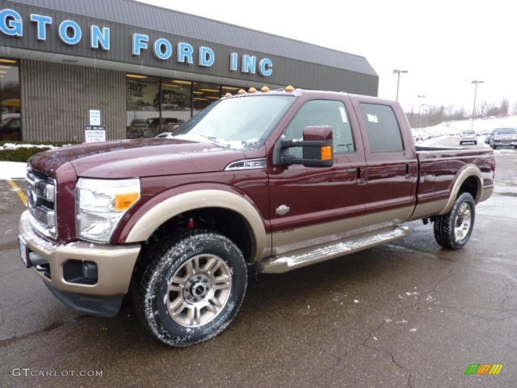 2011 F350 Super Duty King Ranch Crew Cab 4x4 - Royal Red Metallic / Chaparral Leather photo #8