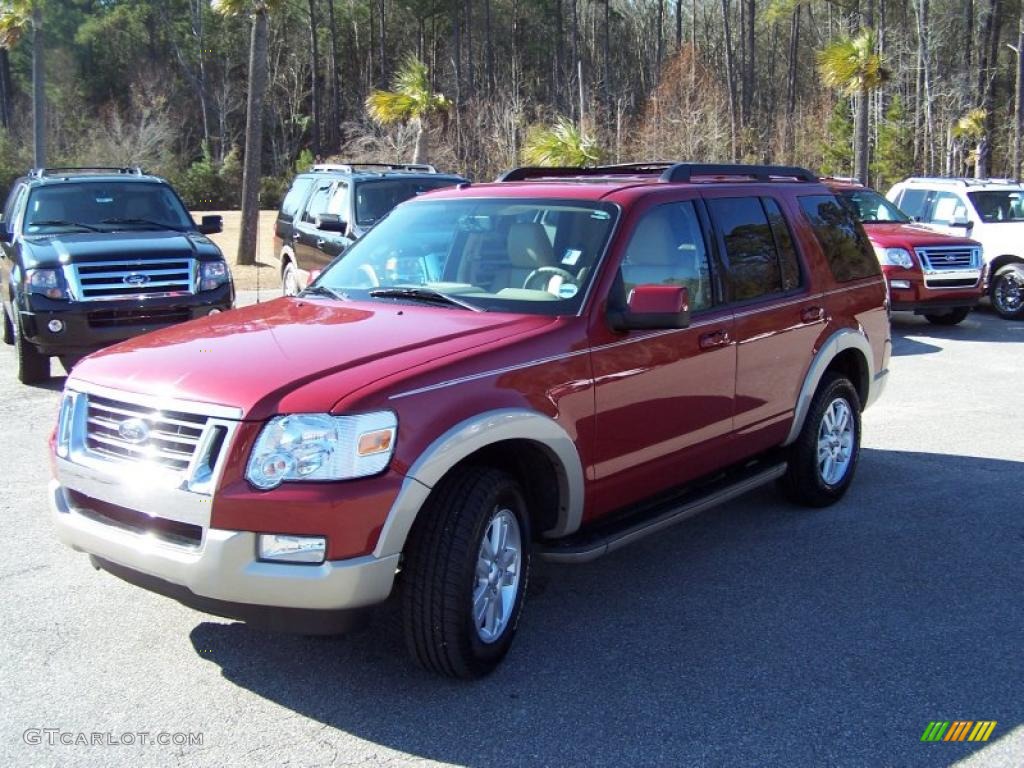 2010 Explorer Eddie Bauer - Sangria Red Metallic / Camel photo #1