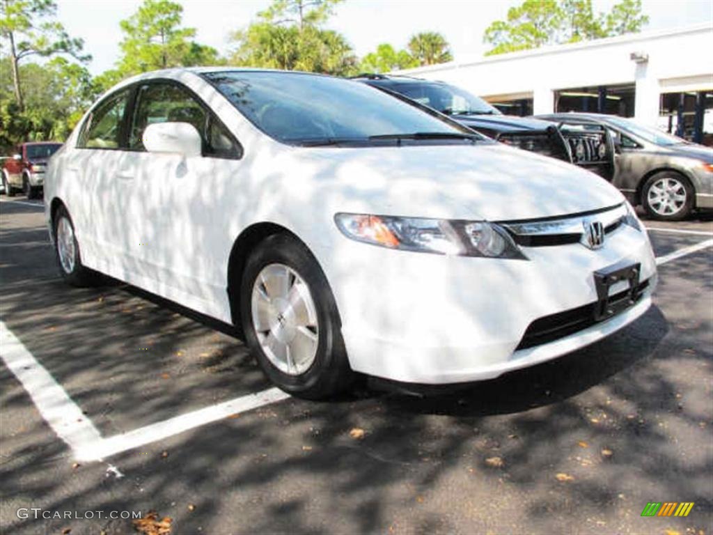 2007 Civic Hybrid Sedan - Taffeta White / Ivory photo #1